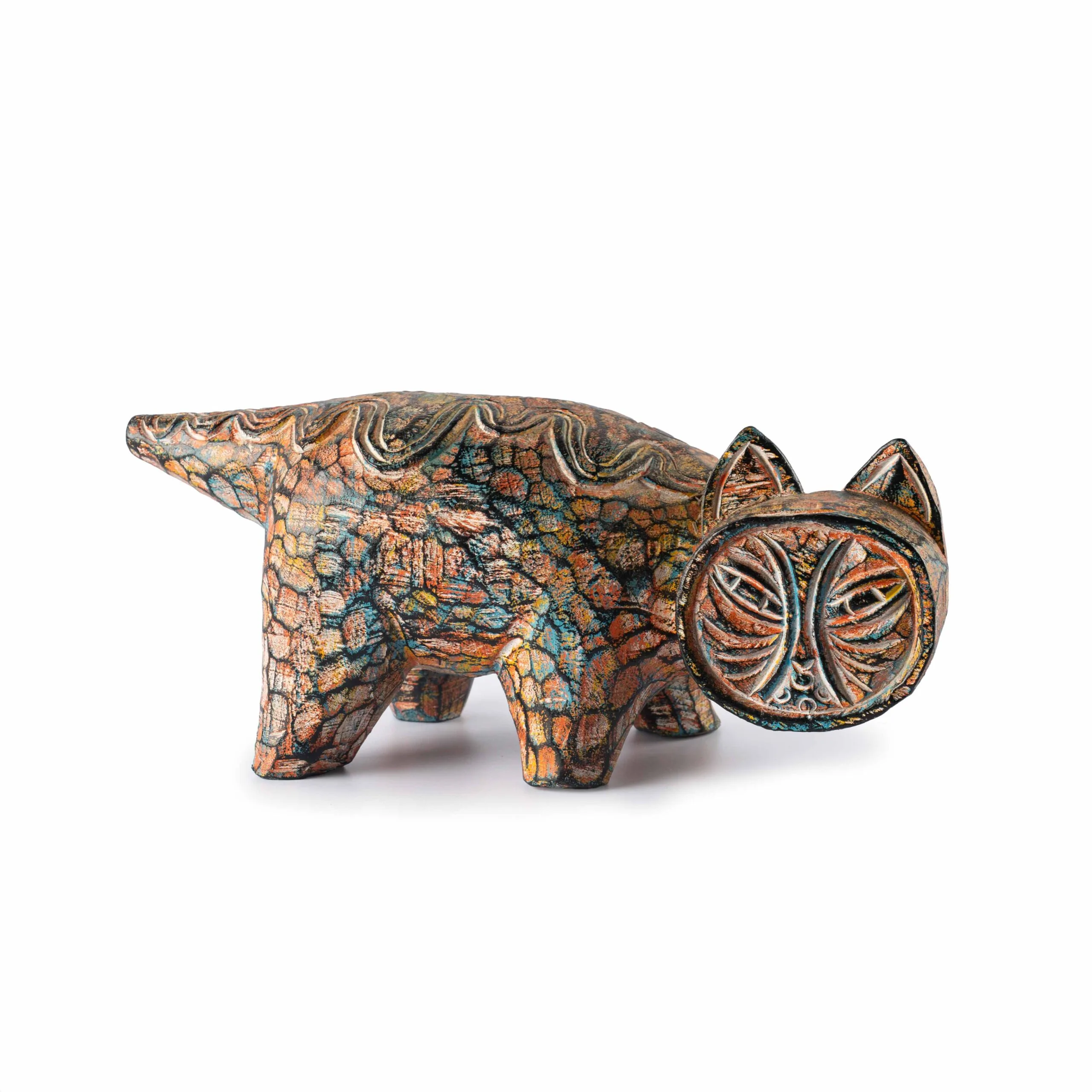 Tượng Gỗ Điêu Khắc Thủ Công Hội An - Mèo Ú