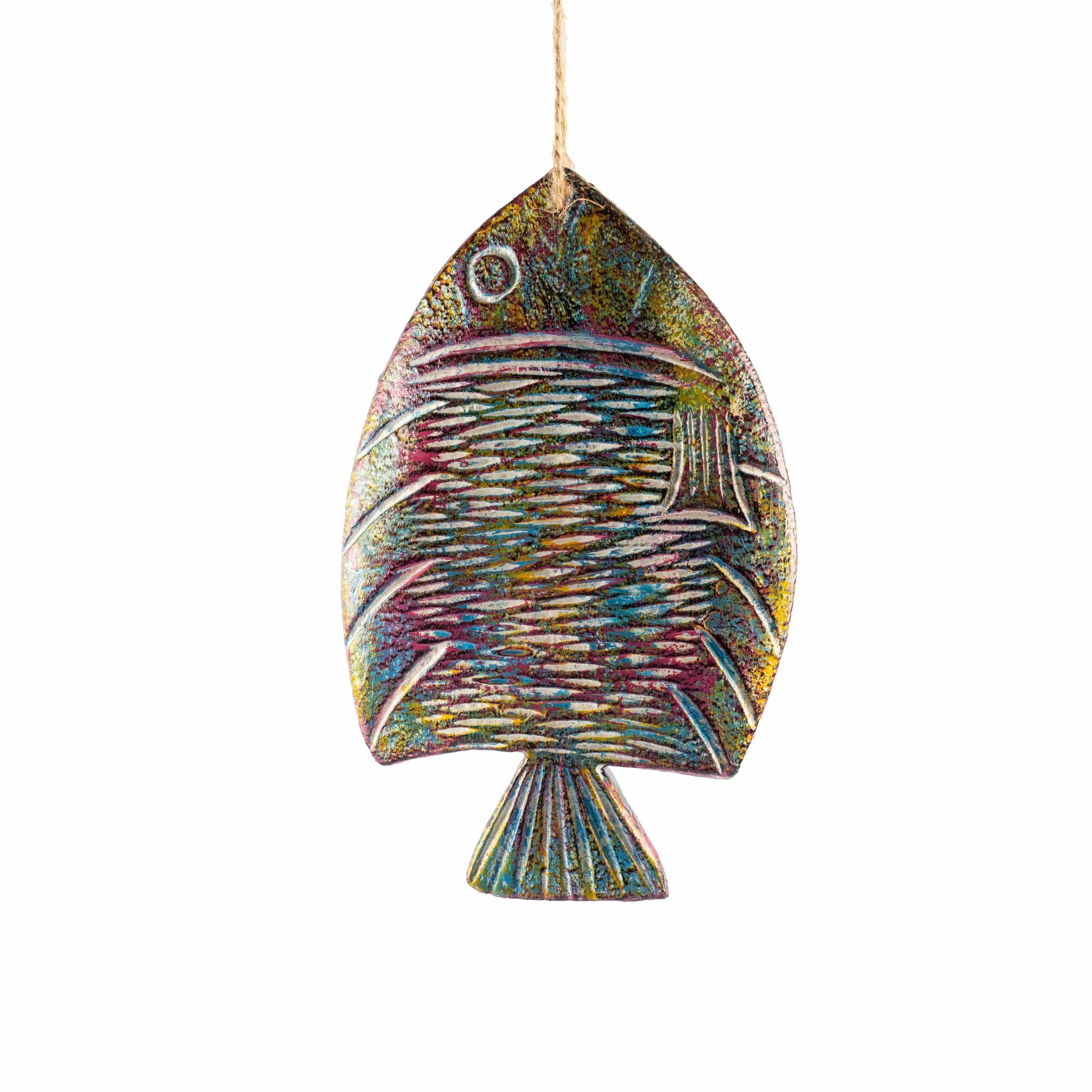 Tượng gỗ điêu khắc thủ công hội an - cá dẹp treo tường