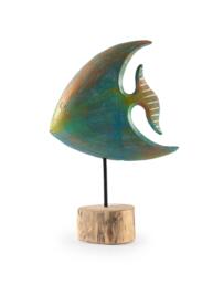 Tượng gỗ điêu khắc thủ công hội an - cá có đế